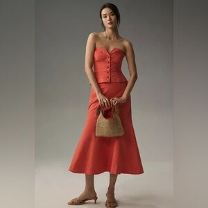 Maeve Strapless Corset Fit & Flare Midi Dress